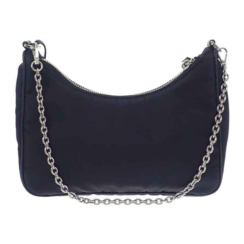 プラダ PRADA Re-Edition 2005 ショルダーバッグ ハンドバッグ 1BH204 2WAYバッグ ナイロン ブラック シルバー金具 レディース【中古】【ABランク】