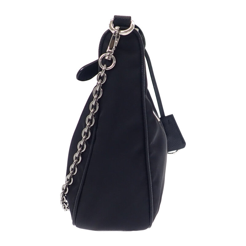 Prada Re-Edition 2005 Shoulder Bag Handbag 1BH204 2WAY Bag Nylon Black Silver Hardware Women's [Used] [AB Rank]