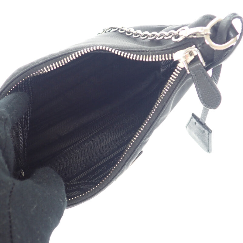 Prada Re-Edition 2005 Shoulder Bag Handbag 1BH204 2WAY Bag Nylon Black Silver Hardware Women's [Used] [AB Rank]