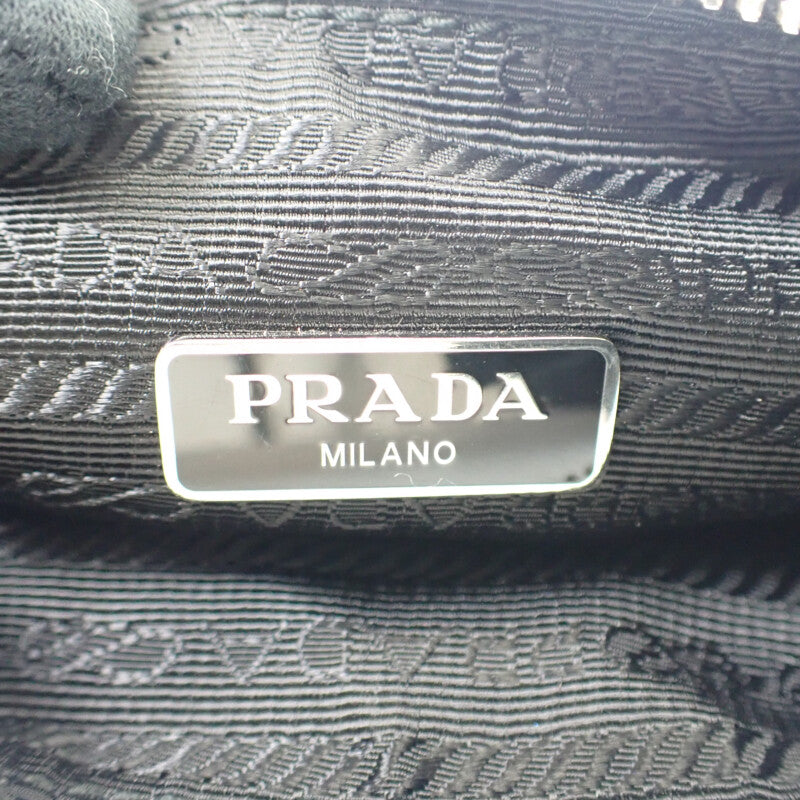 Prada Re-Edition 2005 Shoulder Bag Handbag 1BH204 2WAY Bag Nylon Black Silver Hardware Women's [Used] [AB Rank]