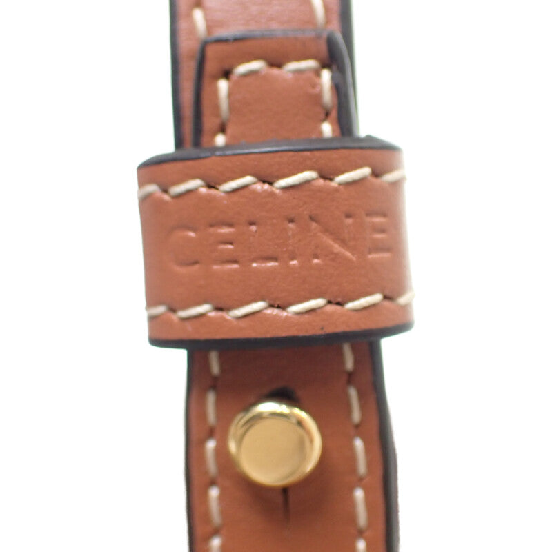 セリーヌ CELINE スモールカバタイス 199162EZ7.18TN 2WAYバッグ キャンバス カーフ タバコ タン アイボリー レディース【中古】【Aランク】 セリーヌ CELINE スモールカバタイス 199162EZ7.18TN 2WAYバッグ