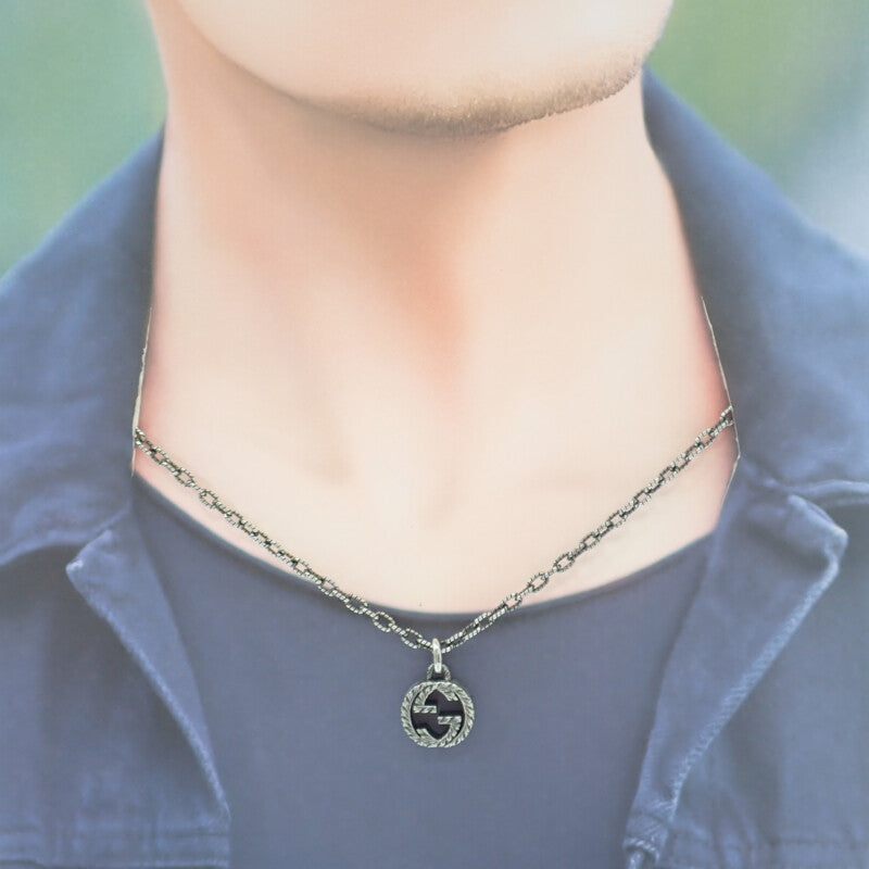 グッチ GUCCI インターロッキング 455307_J8400_0811 ネックレス スターリングシルバー メンズ レディース【中古】【Aランク】