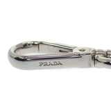 プラダ PRADA ロゴ 2PS026 キーリング メタル シルバー ブラック レディース【中古】【ABランク】