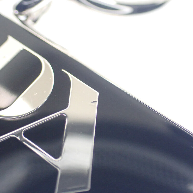 プラダ PRADA ロゴ 2PS026 キーリング メタル シルバー ブラック レディース【中古】【ABランク】