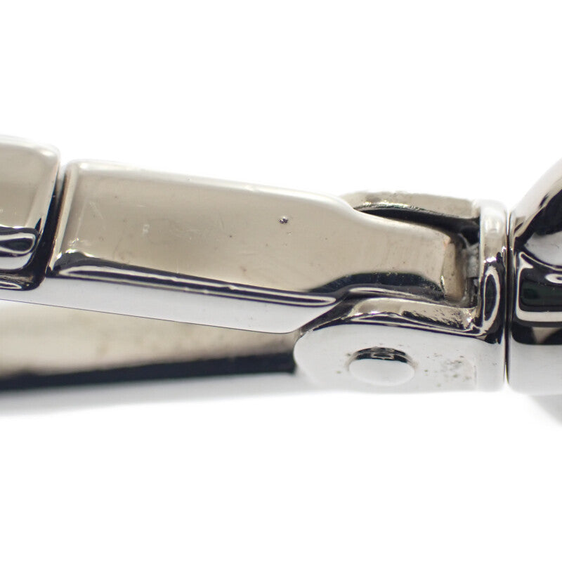 プラダ PRADA ロゴ 2PS026 キーリング メタル シルバー ブラック レディース【中古】【ABランク】