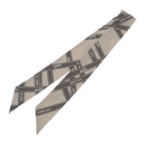 エルメス HERMES ツイリー ボルデュック  スカーフ シルク グレー レディース【中古】【Aランク】