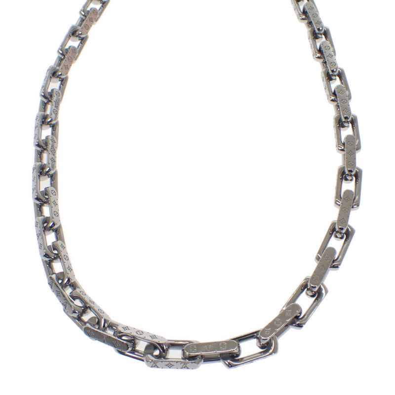 【中古】ルイヴィトン LOUIS VUITTON コリエチェーン M00307 モノグラム ネックレス メタル シルバー メンズ ユニセックス【ABランク】
