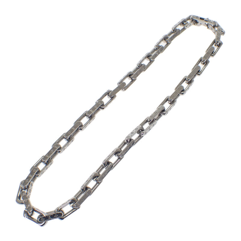 【中古】ルイヴィトン LOUIS VUITTON コリエチェーン M00307 モノグラム ネックレス メタル シルバー メンズ ユニセックス【ABランク】