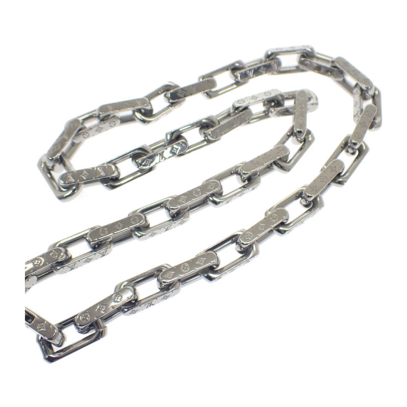 【中古】ルイヴィトン LOUIS VUITTON コリエチェーン M00307 モノグラム ネックレス メタル シルバー メンズ ユニセックス【ABランク】