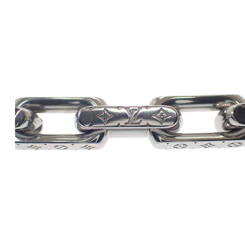 【中古】ルイヴィトン LOUIS VUITTON コリエチェーン M00307 モノグラム ネックレス メタル シルバー メンズ ユニセックス【ABランク】