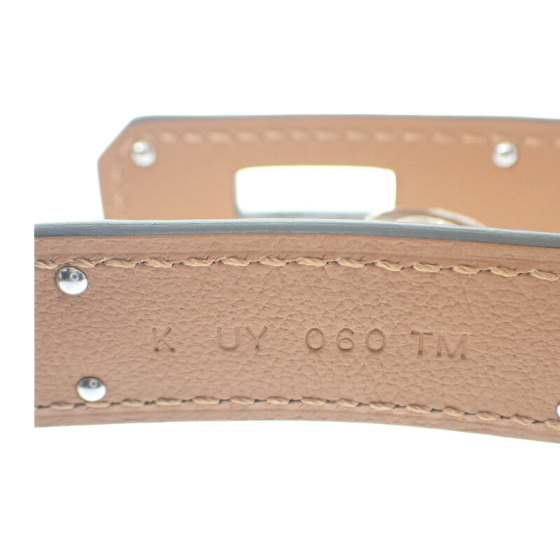 エルメス HERMES ケリー18 エトゥープ K刻印  ベルト ヴォーエプソン グレー ベージュ シルバー金具 レディース【中古】【Sランク】