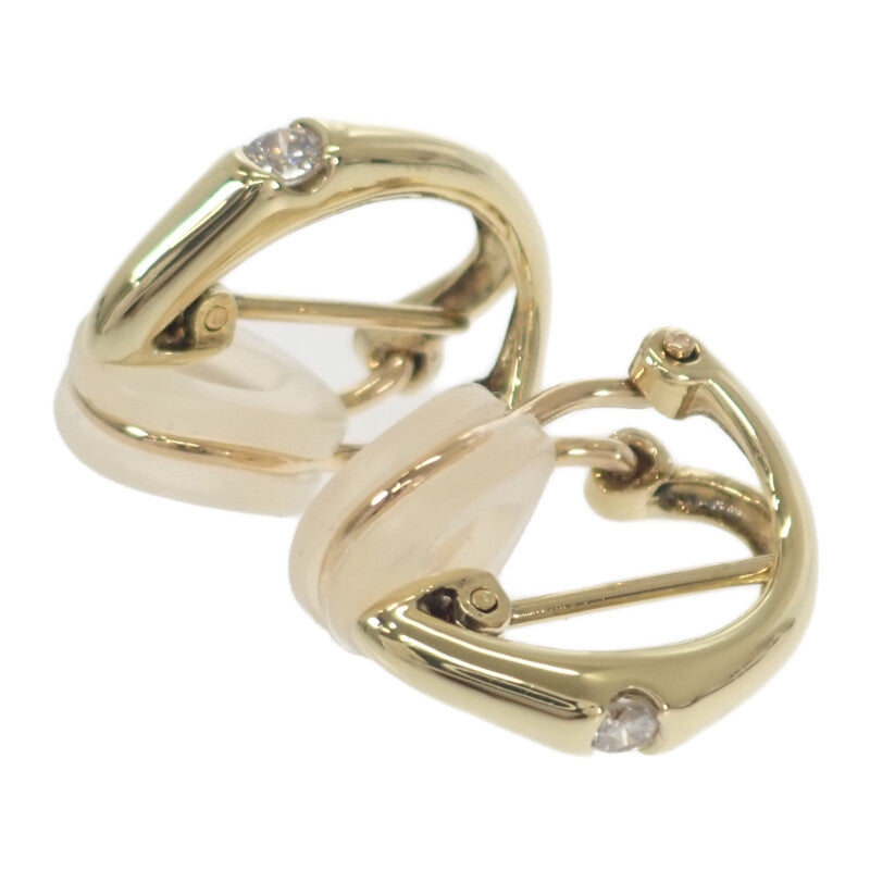 デザインジュエリー イヤリング K18YG ギフト 上品 ピアス K18イエローゴールド ダイヤモンド レディース【中古】【Aランク】