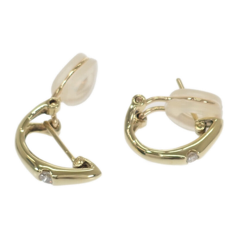 デザインジュエリー イヤリング K18YG ギフト 上品 ピアス K18イエローゴールド ダイヤモンド レディース【中古】【Aランク】