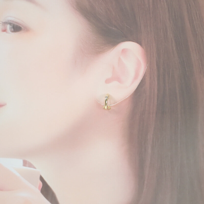 デザインジュエリー イヤリング K18YG ギフト 上品 ピアス K18イエローゴールド ダイヤモンド レディース【中古】【Aランク】