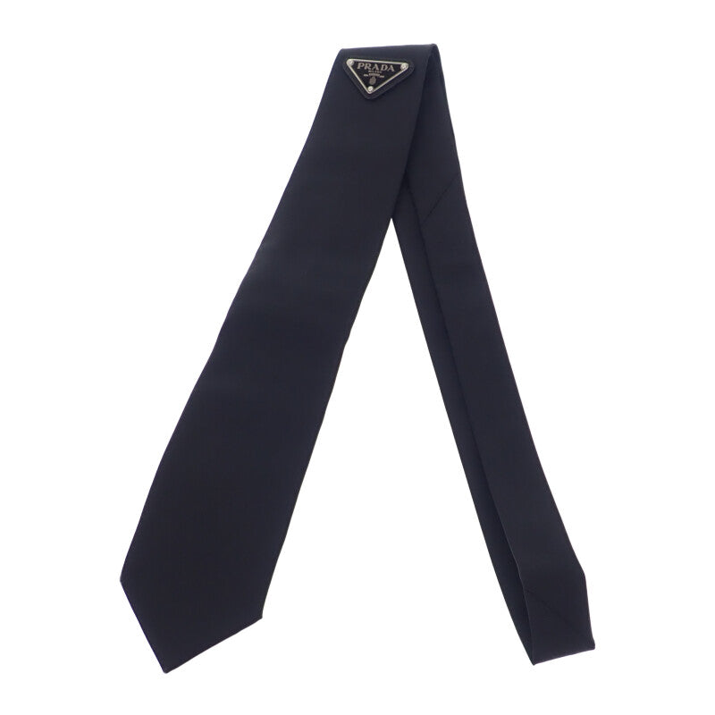 プラダ PRADA ギャバジン UCR77_1WQ8_F0002_S_202 ネクタイ ナイロン ブラック メンズ【中古】【Aランク】