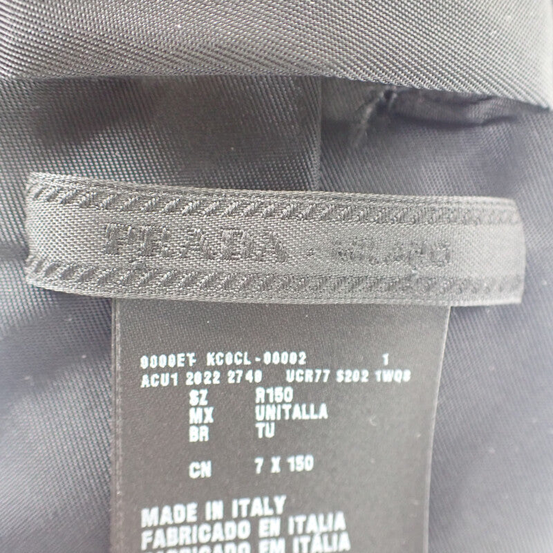 プラダ PRADA ギャバジン UCR77_1WQ8_F0002_S_202 ネクタイ ナイロン ブラック メンズ【中古】【Aランク】