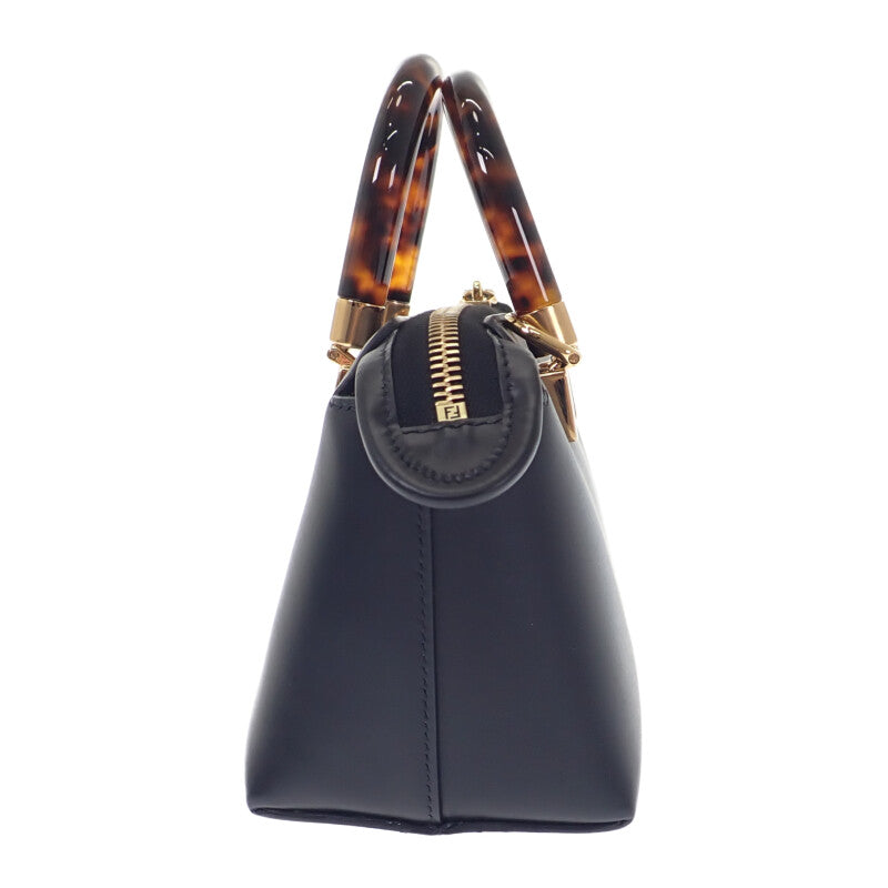 フェンディ FENDI バイザウェイ ミニ 8BS067_ABVL_F0KUR 2WAYバッグ ハンドバッグ ショルダーバッグ カーフ プレキシガラス ブラック ブラウン レディース【中古】【Aランク】