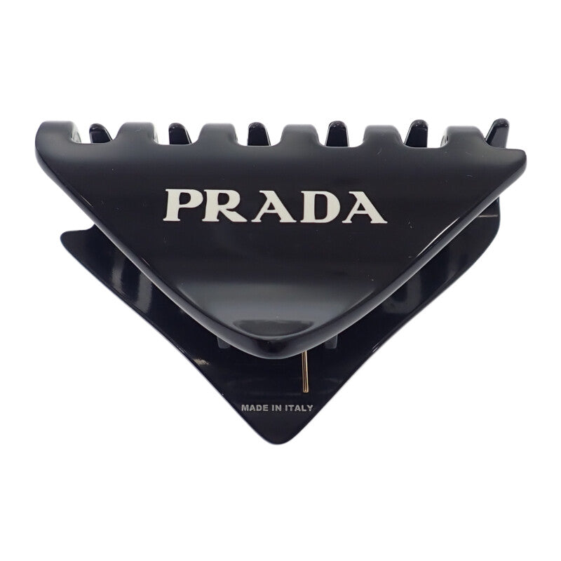 プラダ PRADA プレックスヘアクリップ 1IF109_2CLP_F0002 ヘアアクセサリー メタクリレート ブラック レディース【中古】【ABランク】