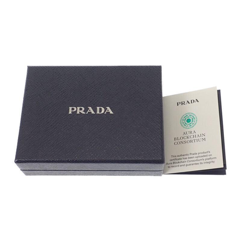 プラダ PRADA トライアングル 1MH043_QHH_F0009 三つ折り財布 サフィアーノ ホワイト レディース【中古】【SAランク】