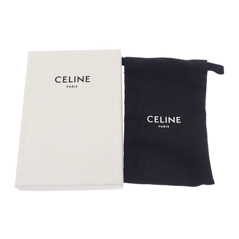 セリーヌ CELINE カードホルダー プリント トリオンフキャンバス 10B702CLY.04LU カードケース レザー ブラウン レディース【中古】【Aランク】
