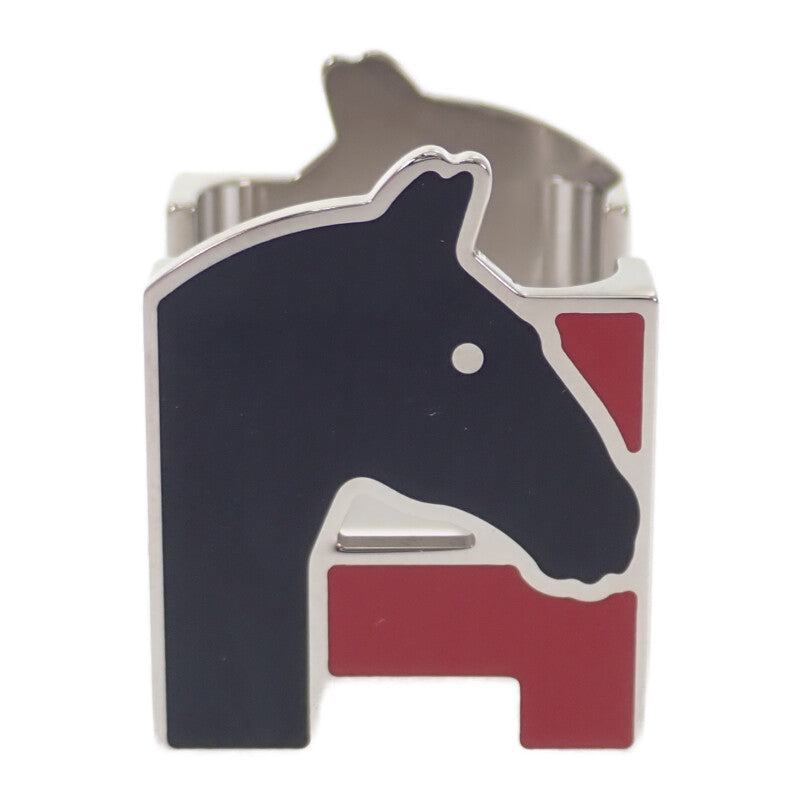 エルメス HERMES Hシュヴァル H603853S_01 スカーフリング メタル レッド ブラック レディース【中古】【Aランク】