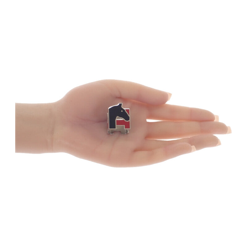 エルメス HERMES Hシュヴァル H603853S_01 スカーフリング メタル レッド ブラック レディース【中古】【Aランク】