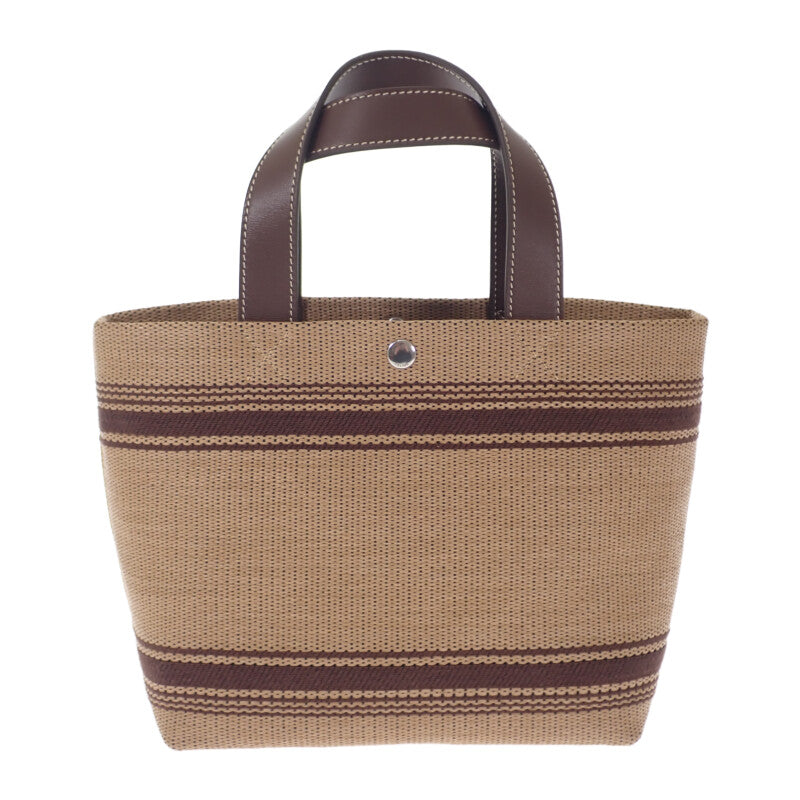 セリーヌ CELINE ミニカバトート 116992FRY.02NU 2WAYバッグ レザー ラフィア ブラウン レディース【中古】【Aランク】