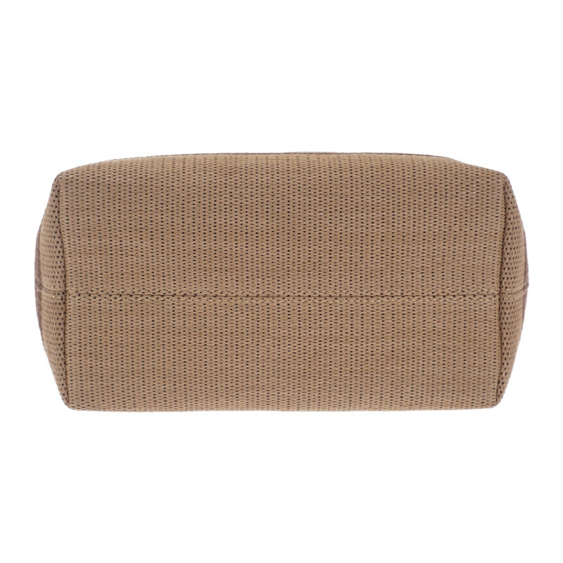 セリーヌ CELINE ミニカバトート 116992FRY.02NU 2WAYバッグ レザー ラフィア ブラウン レディース【中古】【Aランク】