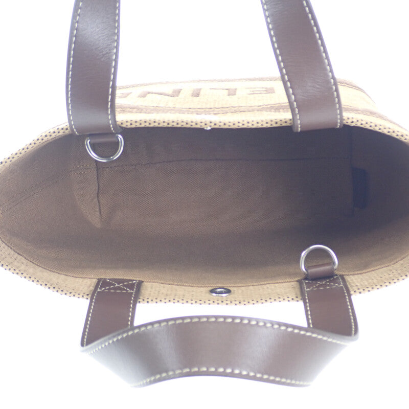 セリーヌ CELINE ミニカバトート 116992FRY.02NU 2WAYバッグ レザー ラフィア ブラウン レディース【中古】【Aランク】