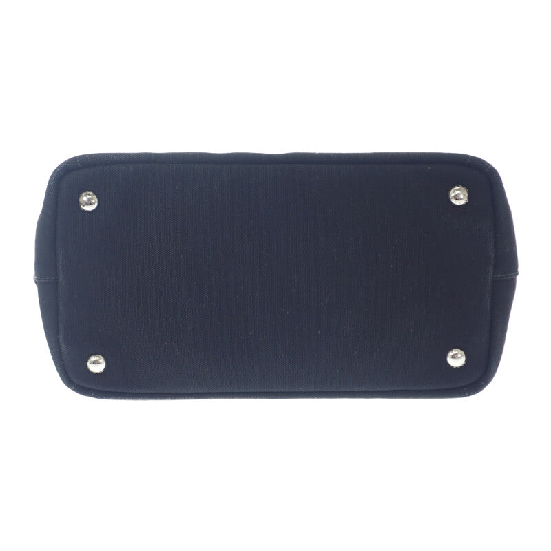 プラダ PRADA カナパトートS 1BG439 2WAYバッグ キャンバス ブラック シルバー金具 レディース【中古】【Aランク】