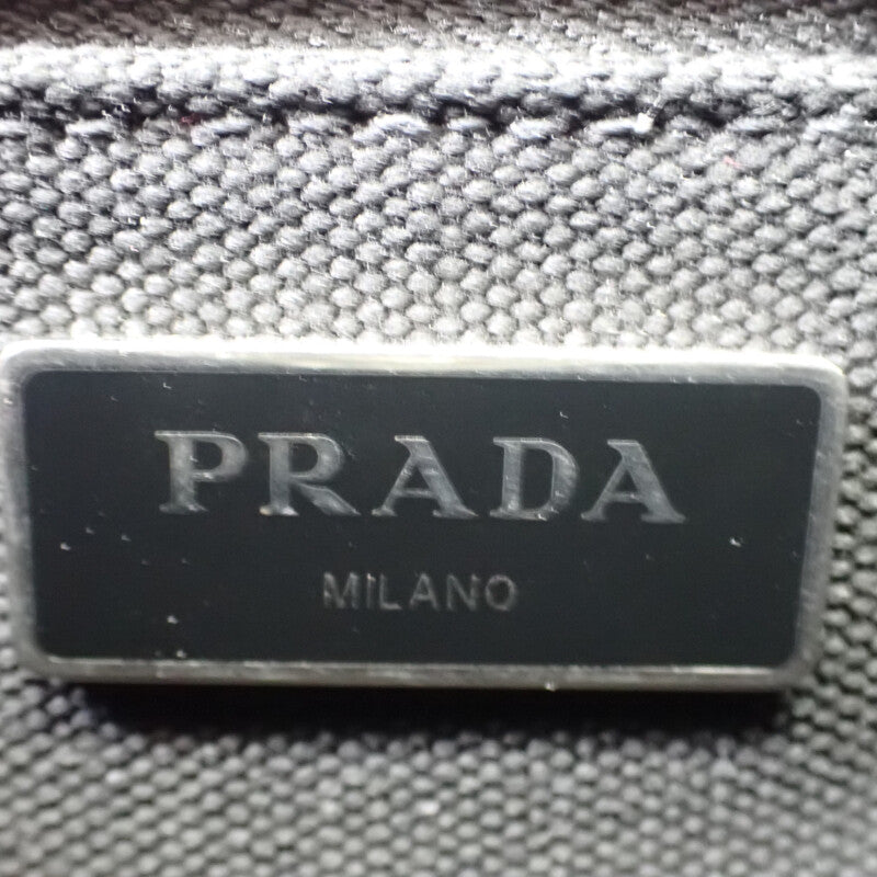 プラダ PRADA カナパトートS 1BG439 2WAYバッグ キャンバス ブラック シルバー金具 レディース【中古】【Aランク】