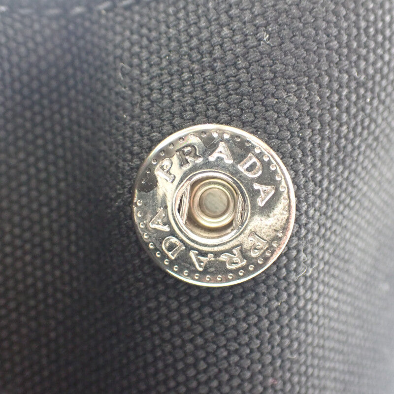 プラダ PRADA カナパトートS 1BG439 2WAYバッグ キャンバス ブラック シルバー金具 レディース【中古】【Aランク】