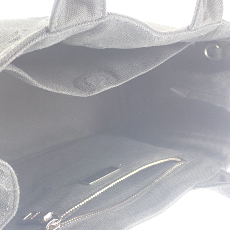 プラダ PRADA カナパトートS 1BG439 2WAYバッグ キャンバス ブラック シルバー金具 レディース【中古】【Aランク】
