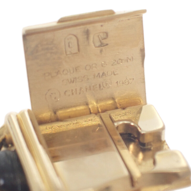 シャネル CHANEL プルミエール S H0001 腕時計 GP レザー クオーツ ブラック文字盤 レディース【中古】【ABランク】