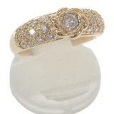 デザインジュエリー フラワー リング K18イエローゴールド 11号 ダイヤモンド レディース【中古】【Aランク】