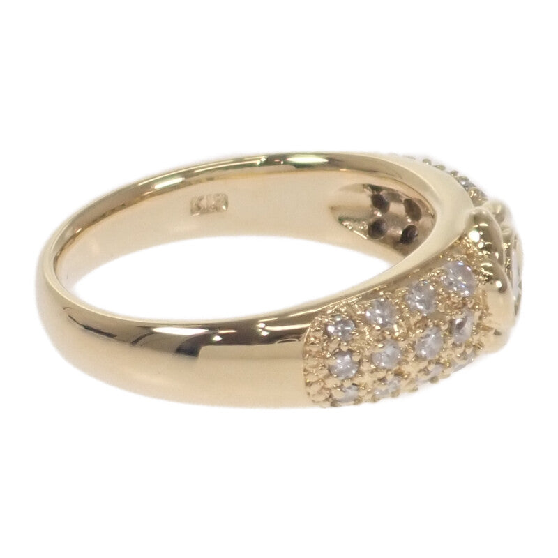 デザインジュエリー フラワー リング K18イエローゴールド 11号 ダイヤモンド レディース【中古】【Aランク】