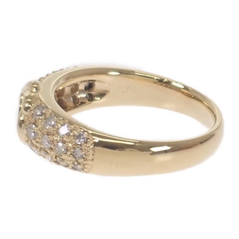 デザインジュエリー フラワー リング K18イエローゴールド 11号 ダイヤモンド レディース【中古】【Aランク】