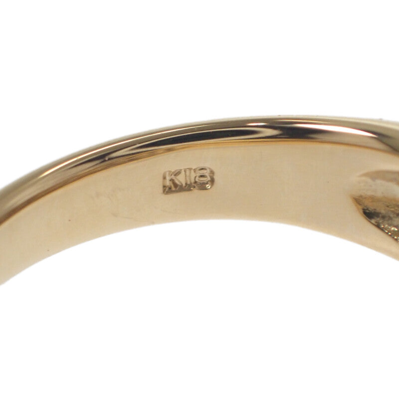 デザインジュエリー フラワー リング K18イエローゴールド 11号 ダイヤモンド レディース【中古】【Aランク】
