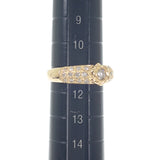 デザインジュエリー フラワー リング K18イエローゴールド 11号 ダイヤモンド レディース【中古】【Aランク】