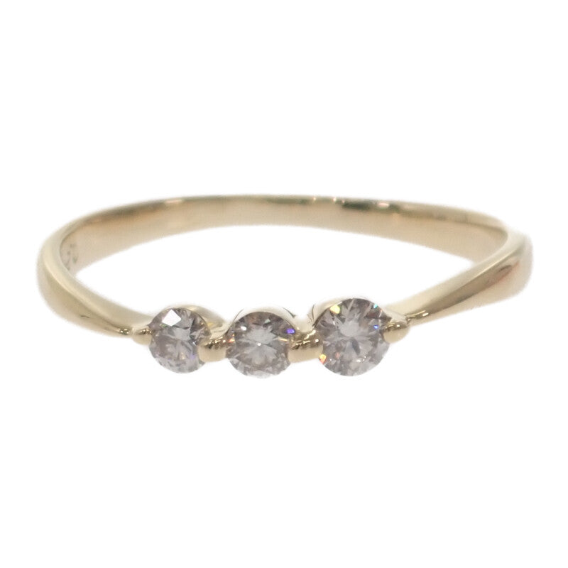 K18YG デザインジュエリー  リング K18イエローゴールド 10号 ダイヤモンド レディース【中古】【Aランク】