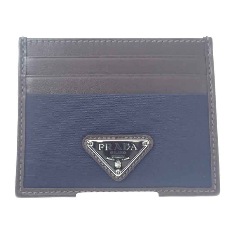 プラダ PRADA Re-Nylon 2MC025_384_F0C1B カードケース ナイロン レザー ネイビー ダークブラウン レディース メンズ【中古】【Aランク】