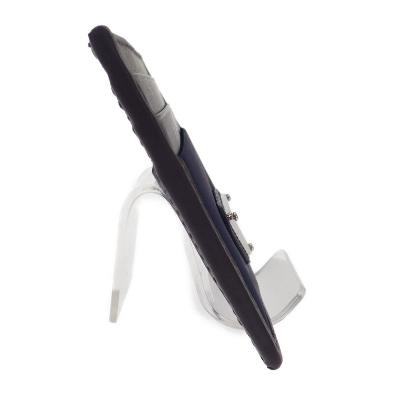 プラダ PRADA Re-Nylon×レザー 2MC025_384_F0C1B カードケース ナイロン ネイビー ダークブラウン レディース メンズ【中古】【Aランク】