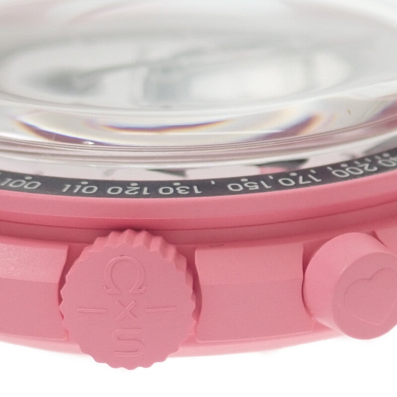 オメガ OMEGASWATCH スウォッチ ミッション トゥ ザ ピンク ムーン SO33P700 腕時計 セラミック ナイロン クオーツ ホワイト文字盤 レディース メンズ【中古】【Sランク】