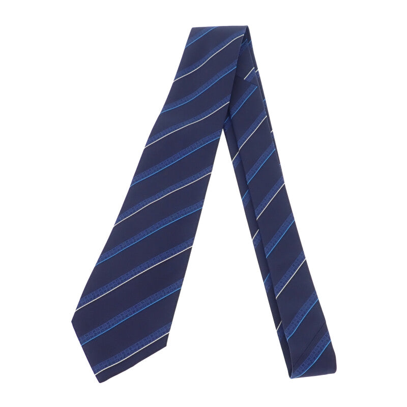 ルイヴィトン LOUIS VUITTON モノグラム イージーストライプ M76841 ネクタイ シルク ネイビー メンズ【中古】【Aランク】