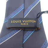 ルイヴィトン LOUIS VUITTON モノグラム イージーストライプ M76841 ネクタイ シルク ネイビー メンズ【中古】【Aランク】