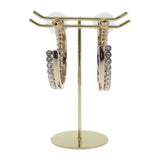 シャネル CHANEL CC フープ B23K ピアス メタル ストラス ゴールド レディース【中古】【ABランク】