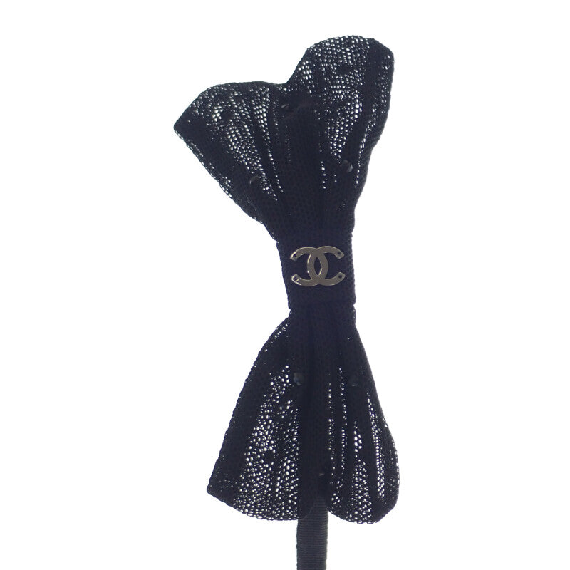 シャネル CHANEL CC リボン カチューシャ ヘアアクセサリー ストロー