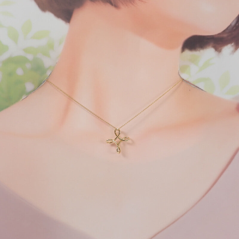 ティファニー TIFFANY&Co. インフィニティクロス ネックレス K18イエローゴールド レディース【中古】【Aランク】