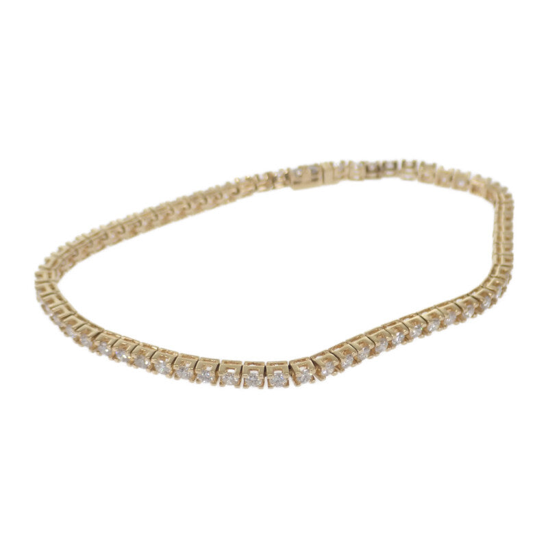 テニスブレス デザインジュエリー ブレスレット K18イエローゴールド ダイヤモンド メンズ レディース【中古】【Aランク】