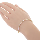 テニスブレス デザインジュエリー ブレスレット K18イエローゴールド ダイヤモンド メンズ レディース【中古】【Aランク】